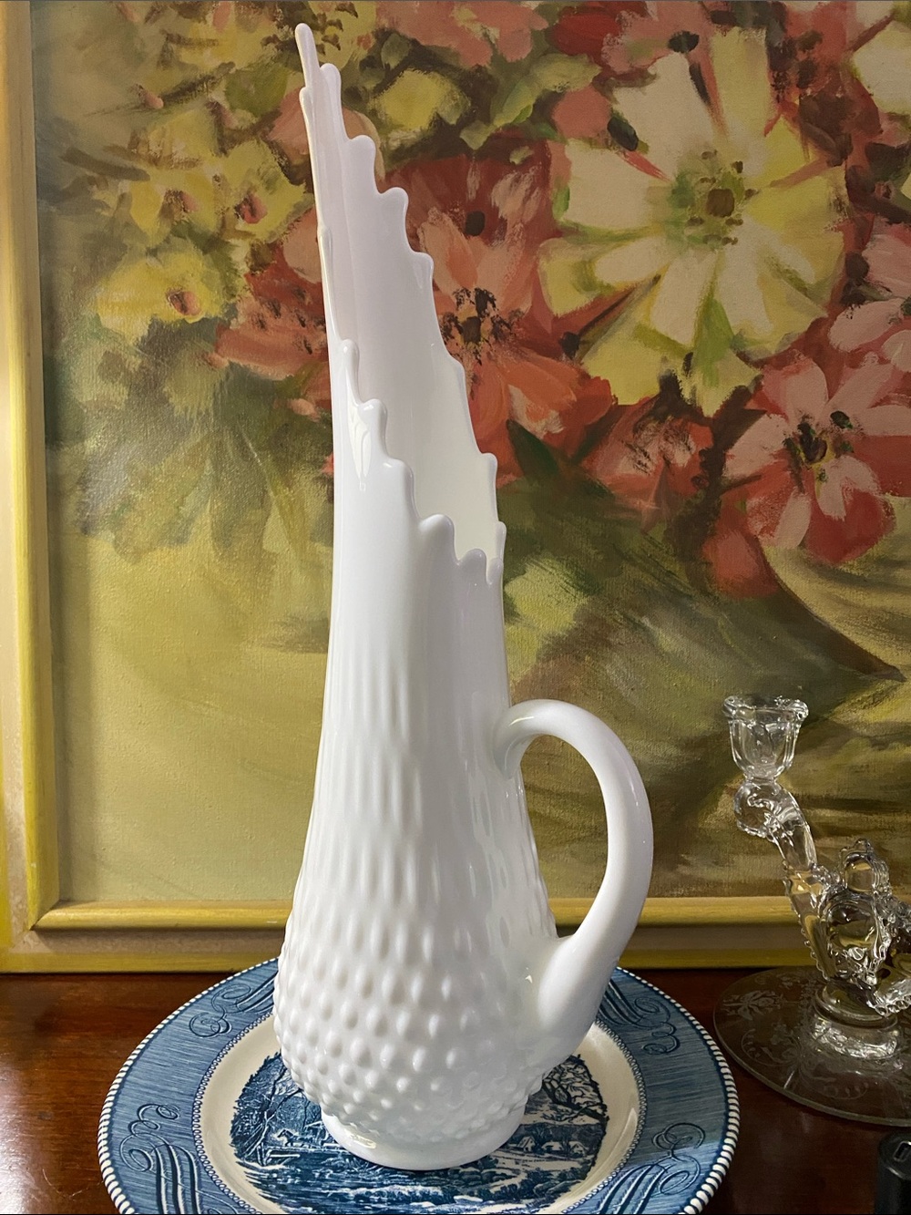 Fenton, Hobnail, Milkglass, Swung, Pitcher/Vase